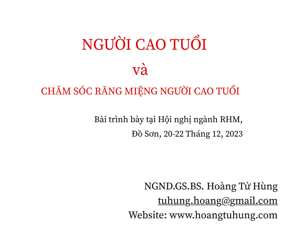 Người cao tuổi và chăm sóc răng miệng người cao tuổi